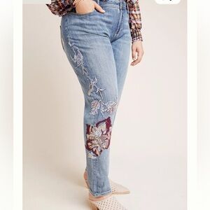 Pilcro and the Letterpress embroidered jeans